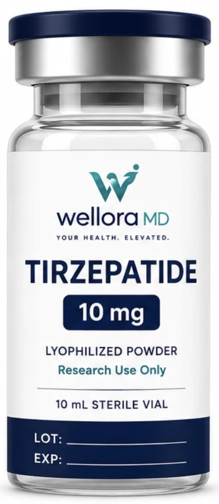 Supplied WellOraMD tirzepatide vial reference