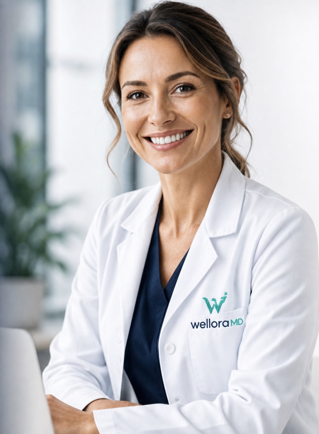 WellOraMD program physician in a branded white coat